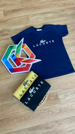 Camiseta Infantil Menino Lacoste Letreiro Basica Linha Premium