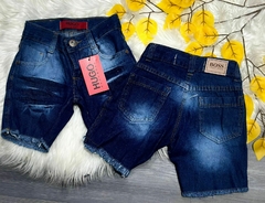 KIDS Shorts Jeans Hugo Boss Rasgadinho Na Barra Para Meninos Modelo de Grife Premium - 02 ao 16 Anos - comprar online