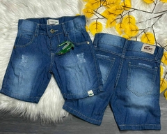 KIDS Bermuda Rasgadinha Jeans Para Meninos Lacoste Estilosa Diversos Modelos com Botão - 02 ao 16 Anos - comprar online