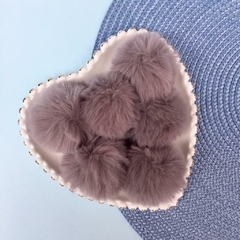 POMPOM PELINHO CINZA (5CM) - 2 UNIDADES