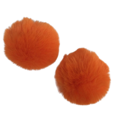 POMPOM PELINHO LARANJA (7CM) - 2 UNIDADES