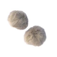 POMPOM PELINHO CINZA (7CM) - 2 UNIDADES