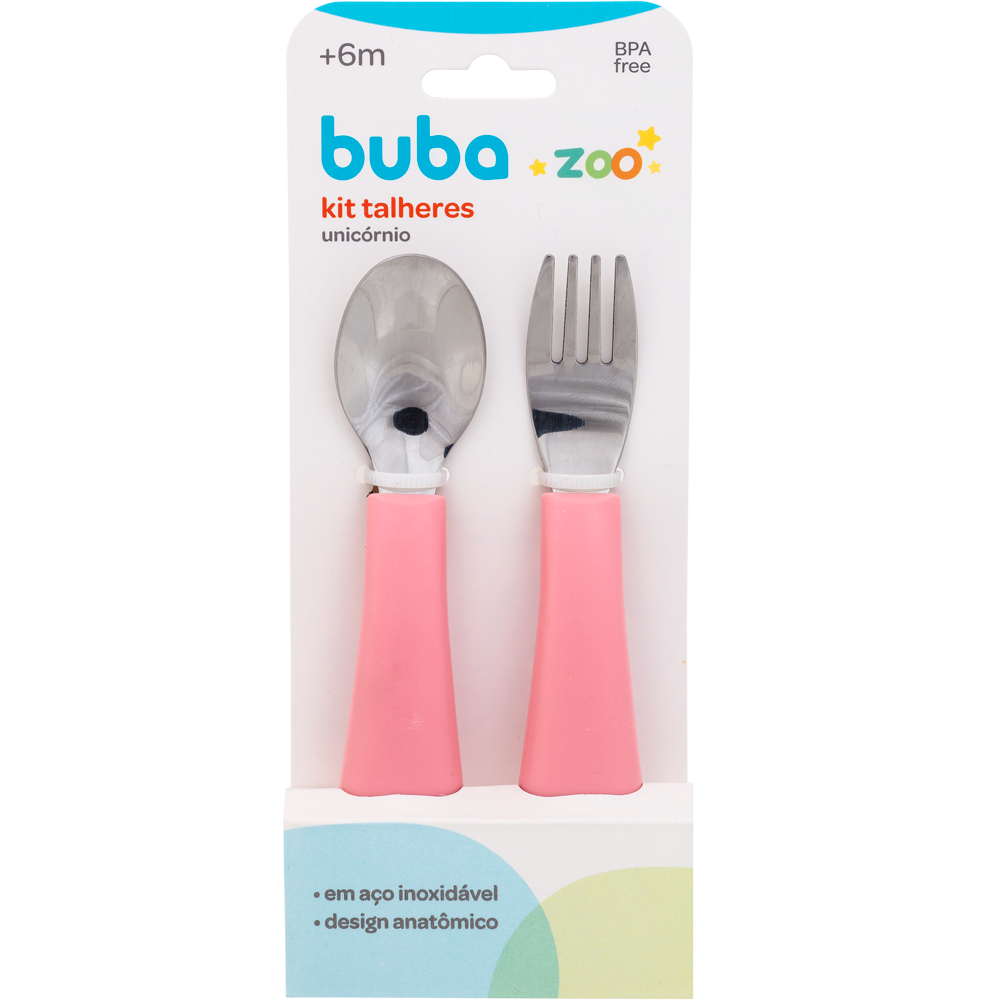 Kit Refeição Bebê Prato E Talheres Em Silicone E Bambu Buba - Buba