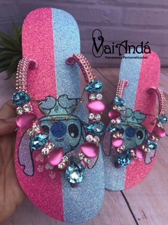 Havaianas Stitch Love (rosa e azul)