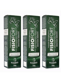 3 Pomadas Massageadora Fisiofort Verde 150g Bio Instinto