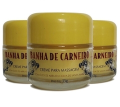 Creme Para Massagem Banha De Carneiro Embalagem Vidro 35G ( 6 potes )