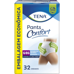 Roupa Intima Tena Pants Confort Unissex com 32 unidades tamanho g/eg