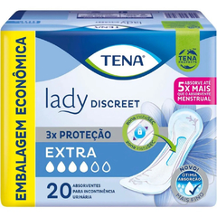 Tena Lady Discreet Extra - Absorvente p/ Incontinência Urinária - Pacote com 20 unds