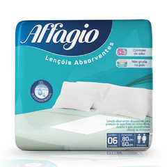 Lençol Descartável Absorvente Affagio 80cm x 60cm - Pacote com 6 Unidades