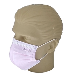 Máscara Descartável Rosa com 50 Unidades - Medix - comprar online