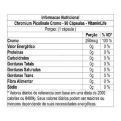 Picolinato de Cromo - 90 Cápsulas - Vitaminlife - comprar online