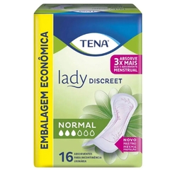 Tena Lady Discreet Normal - Absorvente p/ Incontinência Urinária - Pacote com 16 unds