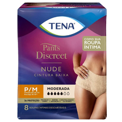 Tena Pants Discreet Nude com 8 unidades - Fralda Geriátrica de Vestir