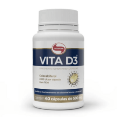 Vitamina D 2000UI Vita D3 500mg - 60 Cápsulas - Vitafor