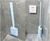 Escova Sanitária banheiro de silicone retangular azul - comprar online