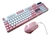 Kit Teclado E Mouse Profissional Gamer Led Rgb Dw-450 Rosa