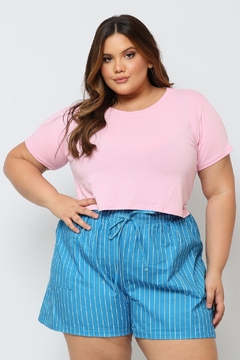 Cropped "Plus Size" (Rosa bebê)