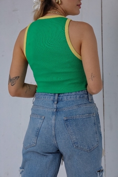 Regata "Cropped" Ribana (Verde & Amarelo) na internet