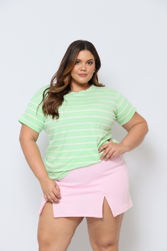 Plus Size - "Estampada Listrada" (Verde Bebê) na internet