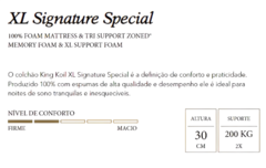 Colchão King Koil XL Signature Special - Tamanho Solteiro Americano - King Koil