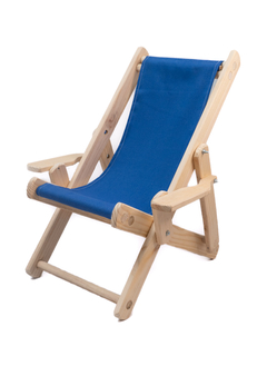 Silla de playa para niños con lona lisa azul