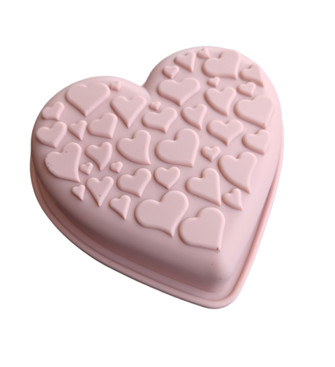 Molde De Silicona Corazón Diamante x 6 (Muffin, Chocolate, Jabones)