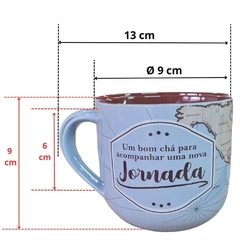 Caneca Com Infusor De Chá 350Ml Nova Jornada Zona Criativa - Bazar Melo's