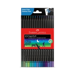 Lápis de Cor Faber-Castell EcoLápis SuperSoft 15 Cores Frias