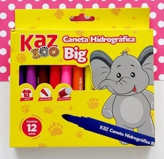 Conjunto Caneta Hidrográfica Big 12 Cores Kaz