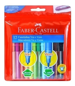 Canetinha Vai e Vem 12 Cores, Faber-Castell, 15.0112VVZF, Multicor