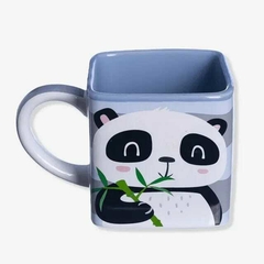 Caneca Cubo Quadrada Panda Bambu Bichinho Fofinho