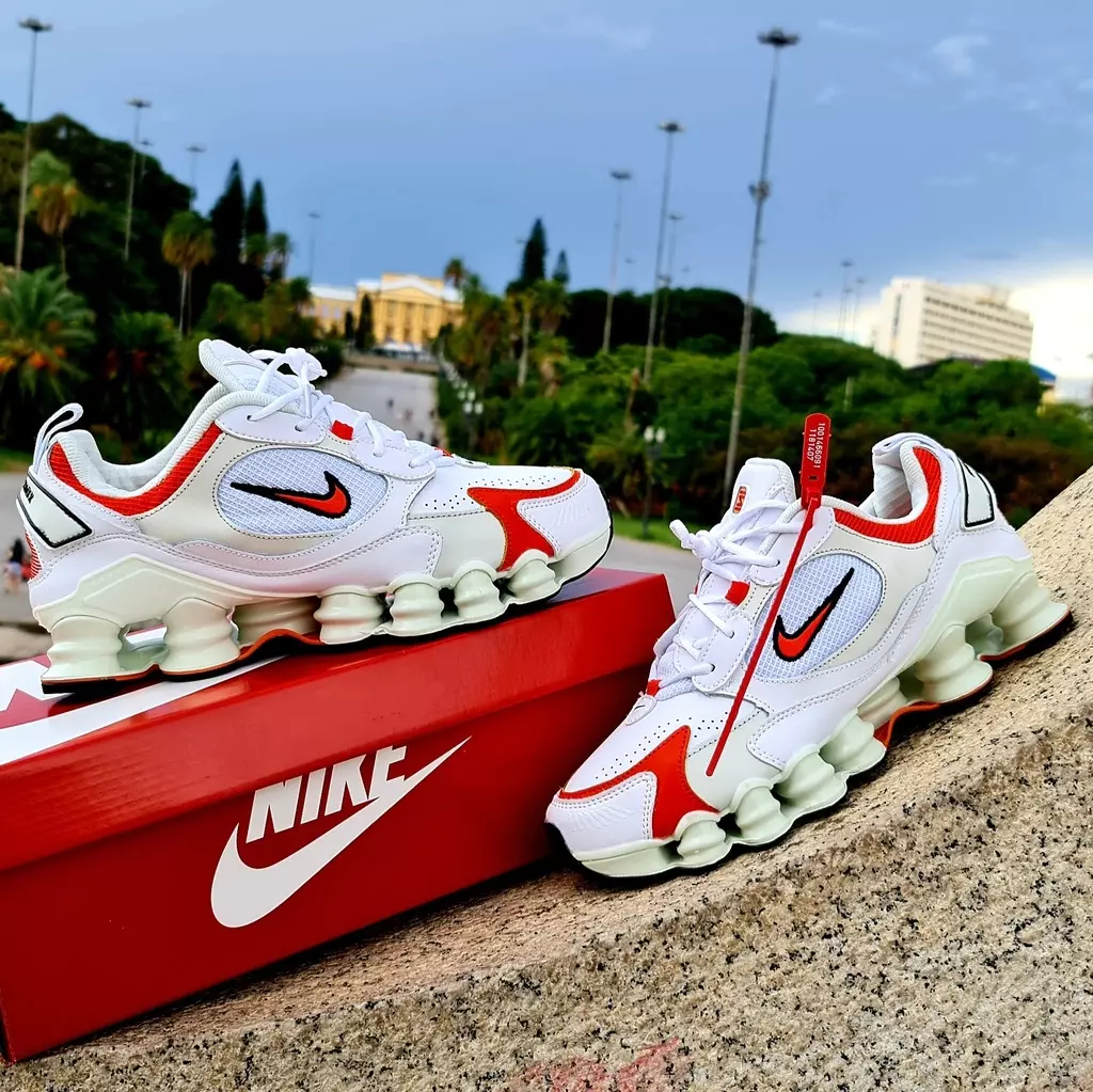 Nike shox avenue best sale branco e vermelho