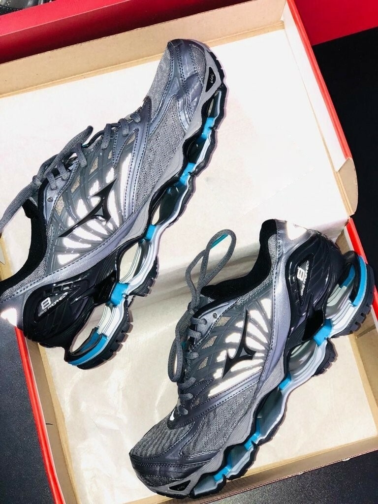 Mizuno Wave Prophecy 8 Prata e Azul Importado