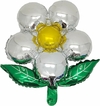Flor de globo plateado 40 cm