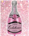 Globos de botella champagne sidra rosa 60 cm