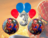 Combo de globos de spiderman con numero y redondos