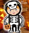Globo de niño con disfraz de esqueleto 70 cm