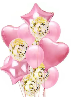 Set de 14 globos con globos confeti - ByF 