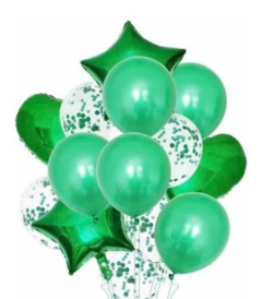 Set de 14 globos con globos confeti