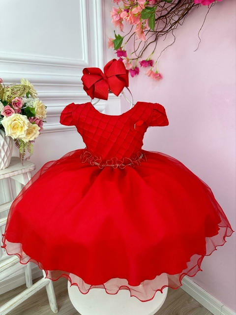 Vestidos infantis vermelho sale