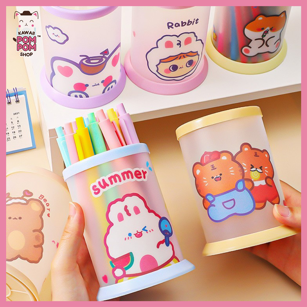 Porta canetas coleção desenhos kawaii