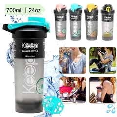 Botella Keep Shaker 700 Ml Con Mezclador Para Batido Fit Gym