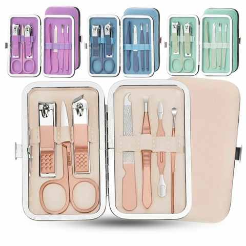 Mini Kit De Cuidado Personal X7 Piezas Manicuria Y Pedicuria