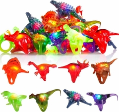 X6 Anillos Dinosaurios Con Luz Infantil Cotillón Juguete en internet