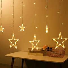 Luces Estrellas Cortina Guirnalda A Enchufe Navidad Deco en internet