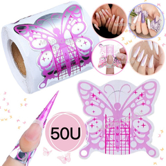 50 Moldes Mariposa Rosa Para Uñas Esculpidas Acrílicas Gel