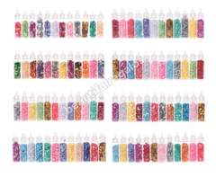 Set X 24 Glitter Formas Gibre Surtidos Uñas Decoraciones - tienda online