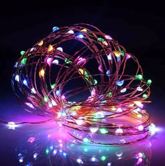 Guirnalda Hilo Alambre X10 Cobre Led Multicolor Pilas 3mts - comprar online