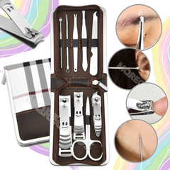 Set Manicura Pedicura Estuche 9 Piezas Alicate Tijera Lima