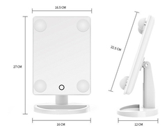 Espejo Luz Led Touch Screen Para Maquillaje Con Pie 4 Luces - M&Q REGALOS